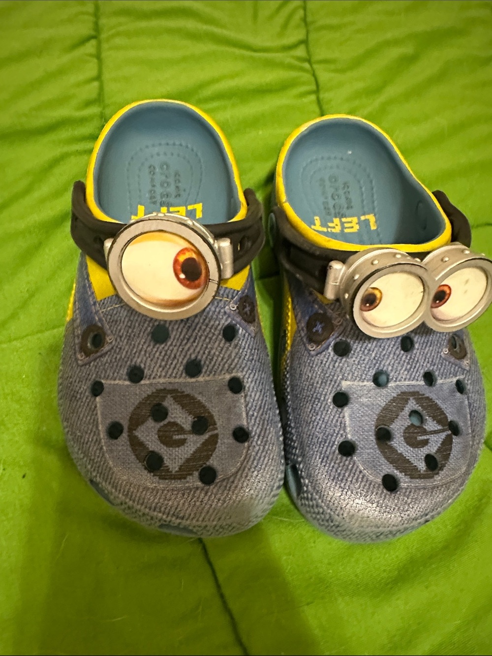Kids Minion-Themed Water Crocs — Blue & Yellow